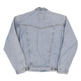 WRANGLER Mens Blue Denim Button Jacket L Cotton Blend Classic Fit Casual