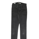 LEVI'S Womens Slim Fit Black Skinny Denim Jeans Cotton Blend W24 L29 Zip