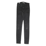 LEVI'S Womens Slim Fit Black Skinny Denim Jeans Cotton Blend W24 L29 Zip