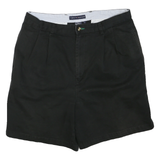 TOMMY HILFIGER Mens Black Casual Shorts L W36 Cotton Blend Comfort Fit