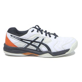 ASICS Gel-Dedicate Womens Lace-Up Trainers White Black & Orange Leather UK 5