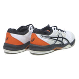ASICS Gel-Dedicate Womens Lace-Up Trainers White Black & Orange Leather UK 5