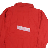 Womens Red Cotton Blend Casual Jacket L Plain Zip Pocketed Comfortable Outerwear