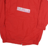 Womens Red Cotton Blend Casual Jacket L Plain Zip Pocketed Comfortable Outerwear