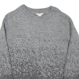 H&M Womens Grey Patterned Jumper Crew Neck Regular Knit Size S Lightweight