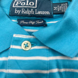 Polo By Ralph Lauren Striped Polo Shirt - Medium Blue Cotton