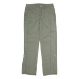 INDIGO Womens Cotton Blend Khaki Regular Straight Trousers W32 L31 Casual