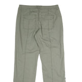INDIGO Womens Cotton Blend Khaki Regular Straight Trousers W32 L31 Casual