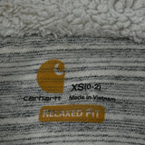 Carhartt Striped Hoodie - XS Grey Cotton Blend