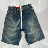 Von Dutch Contrast Stitch Baggy Denim Shorts - 30W 12L Light Wash Denim
