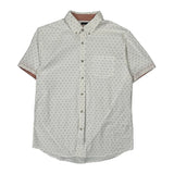 Lee Polka Dot Short Sleeve Shirt - Large White Cotton