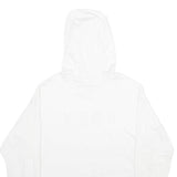 DKNY Womens White Cropped Hoodie XS Cotton Blend Pullover Logo Print