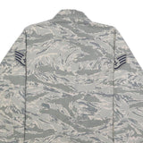 Mens Grey Camouflage Cotton Blend Military Style Jacket M Button Closure Pocket