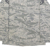 Mens Grey Camouflage Cotton Blend Military Style Jacket M Button Closure Pocket