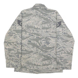 Mens Grey Camouflage Cotton Blend Military Style Jacket M Button Closure Pocket