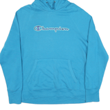 CHAMPION Mens Blue Pullover Hoodie XL Cotton Blend Casual Sweatshirt