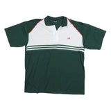 ADIDAS Mens Green & White Cotton Blend Short Sleeve Polo Shirt XL Striped