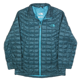 THE NORTH FACE Mens Blue Jacket S Polyester Quilted Zip Outdoor Warm Lightweight