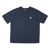 CARHARTT Mens Navy Blue Modern T-Shirt 2XL Short Sleeve Crew Neck Pocket