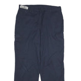 DICKIES Mens Cotton Navy Regular Straight Trousers W34 L31 Workwear Zip