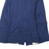 ZARA Womens Blue Single Button Cotton Blend Jacket S Plain Casual Tailored