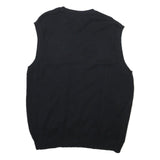 CLUB ROOM Mens Black & Grey Argyle V-Neck Patterned Chunky Knit XL Sweater Vest