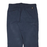 DICKIES Mens Cotton Blend Navy Relaxed Straight Trousers W39 L28 Workwear Casual