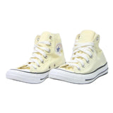 CONVERSE High Top Womens Trainers Yellow Canvas UK 5 Classic Lace-Up Casual
