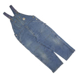 CARHARTT Mens Blue Denim Dungarees Loose Cotton Blend L W38 L28 Workwear