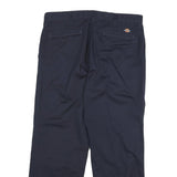 DICKIES Mens Cotton Blend Navy Blue Regular Fit Straight Trousers W34 L29