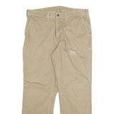 CARHARTT Mens Cotton Blend Beige Relaxed Straight Trousers W34 L29 Workwear