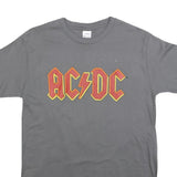 GILDAN Mens Grey AC/DC Graphic T-Shirt M Short Sleeve Crew Neck Cotton Blend