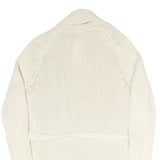 GAP Womens Cream Plain Chunky Knit Shawl Collar Cardigan S Belted Stylish