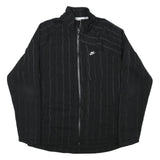 NIKE Mens Black Track Jacket L Polyester Blend Zip Plain Casual Sportswear