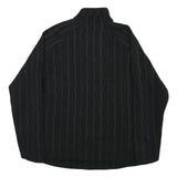 NIKE Mens Black Track Jacket L Polyester Blend Zip Plain Casual Sportswear