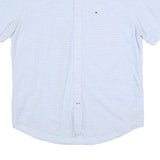 TOMMY HILFIGER Mens Light Blue Stripe Shirt L Cotton Button-Down Casual