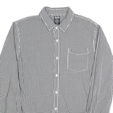 TOMMY HILFIGER Mens Black & White Check Shirt L Casual Cotton Blend Long Sleeve