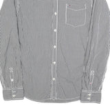 TOMMY HILFIGER Mens Black & White Check Shirt L Casual Cotton Blend Long Sleeve