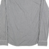 TOMMY HILFIGER Mens Black & White Check Shirt L Casual Cotton Blend Long Sleeve