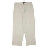 CHAPS RALPH LAUREN Mens Cotton Blend Beige Relaxed Straight Trousers W34 L30
