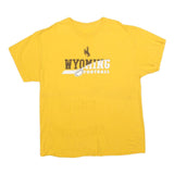 Mens Yellow Wyoming Football Graphic T-Shirt XL Short Sleeve Round Neck Casual
