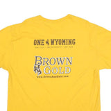 Mens Yellow Wyoming Football Graphic T-Shirt XL Short Sleeve Round Neck Casual