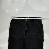 Tommy Hilfiger Denim Wide Leg Carpenter Pants - 37W 30L Black Cotton