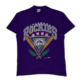 Colorado Rockies Signal Sports Single Stitch T-Shirt - Large Purple Cotton