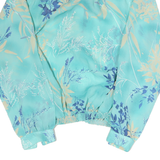 DA-RUE Womens Blue & Cream Printed Shirt Long Sleeve Collared M Stylish Workwear