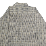 TRADER BAY Mens Beige & Black Patterned Cotton Shirt L Long Sleeve Button