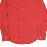 BOSS Mens Red Plain Shirt M Button Down Collar Long Sleeve Stylish