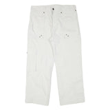 WATSON'S Mens Cotton Blend White Relaxed Cargo Trousers W35 L27 Functional