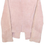 YES OR NO Womens Pink Leather Button Jacket M Suede Tailored Stylish