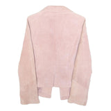 YES OR NO Womens Pink Leather Button Jacket M Suede Tailored Stylish